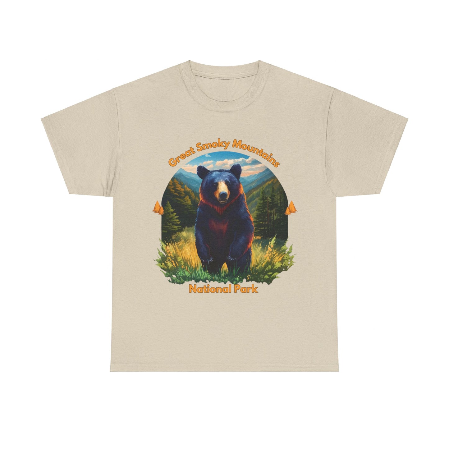 Great Smoky Mountains National Park Standing Black Bear Unisex Heavy Cotton Tee