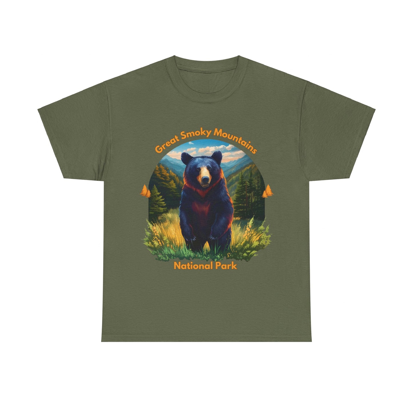 Great Smoky Mountains National Park Standing Black Bear Unisex Heavy Cotton Tee