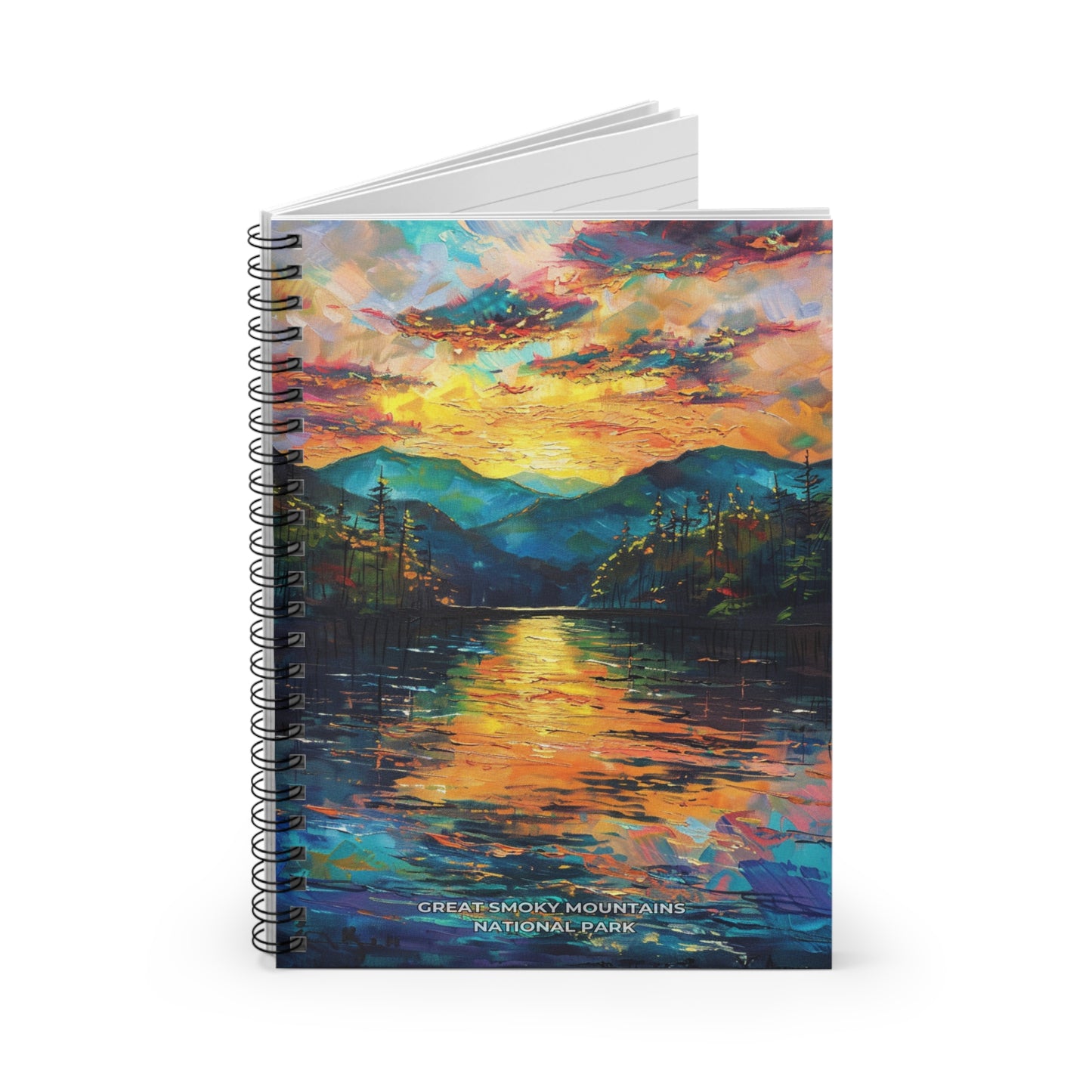 Great Smoky Mountains National Park Oil Painting Spiral Notebook - Ruled Line