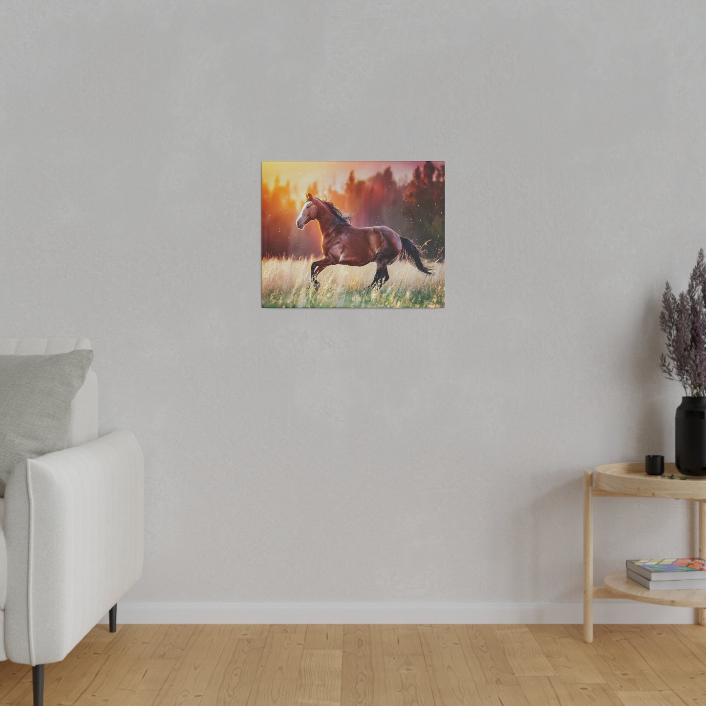 Great Smoky Mountains National Parks Horse Running through Field Matte Canvas, Stretched, 0.75"