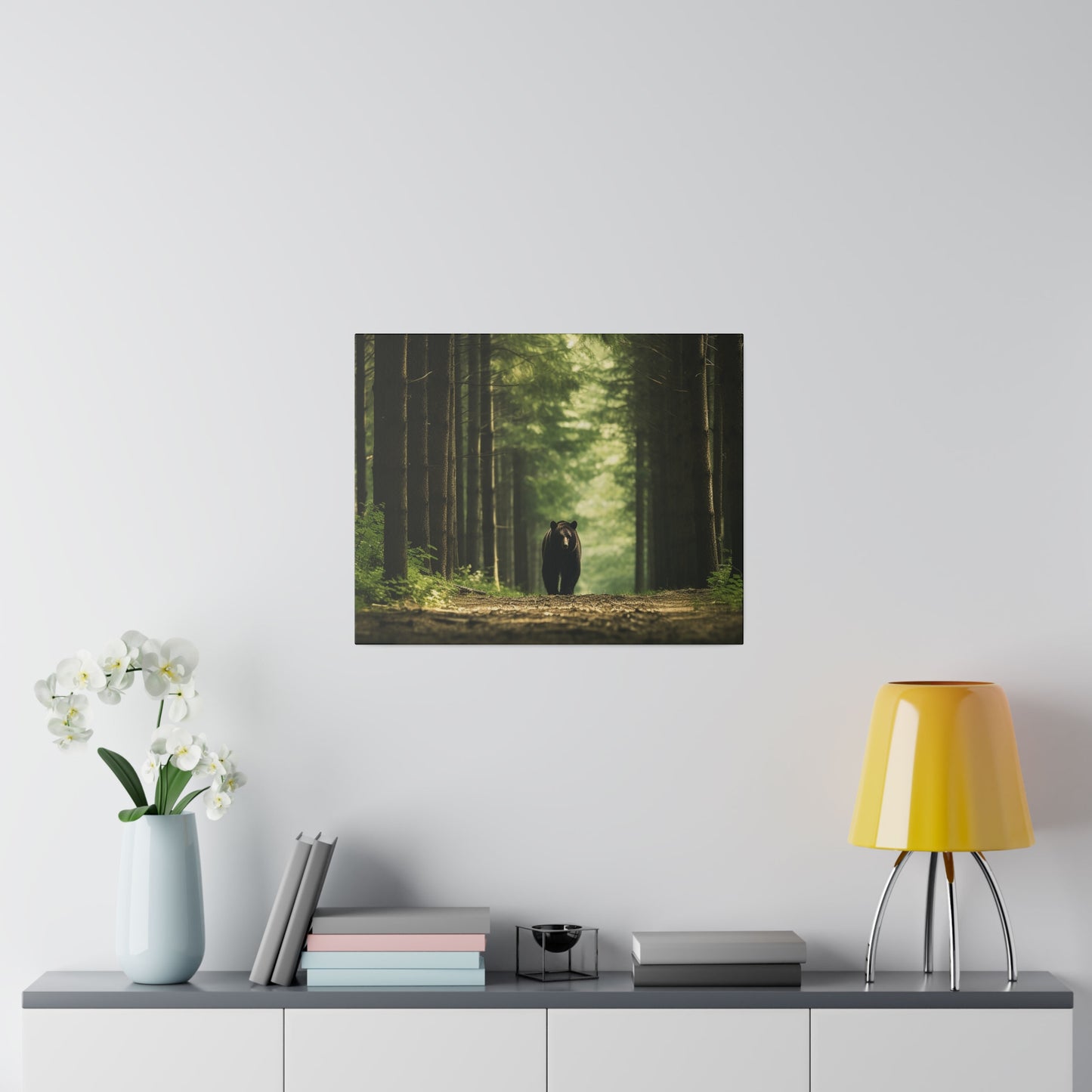 Great Smoky Mountains National Park Bear on Trail Matte Canvas, Stretched, 0.75"