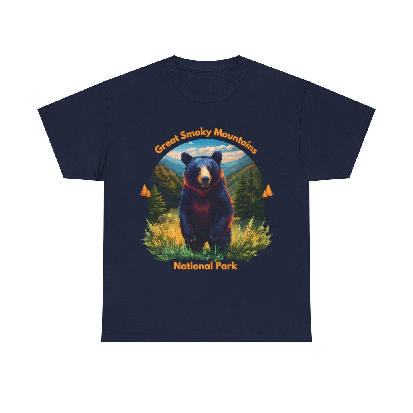 Great Smoky Mountains National Park Standing Black Bear Unisex Heavy Cotton Tee