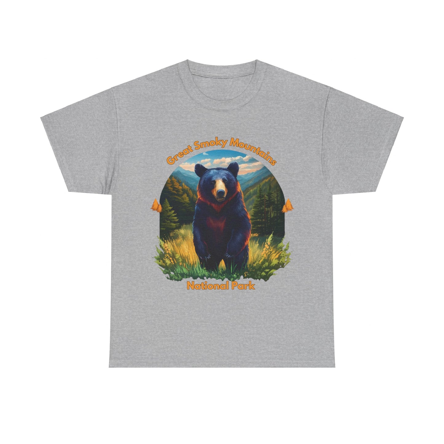 Great Smoky Mountains National Park Standing Black Bear Unisex Heavy Cotton Tee