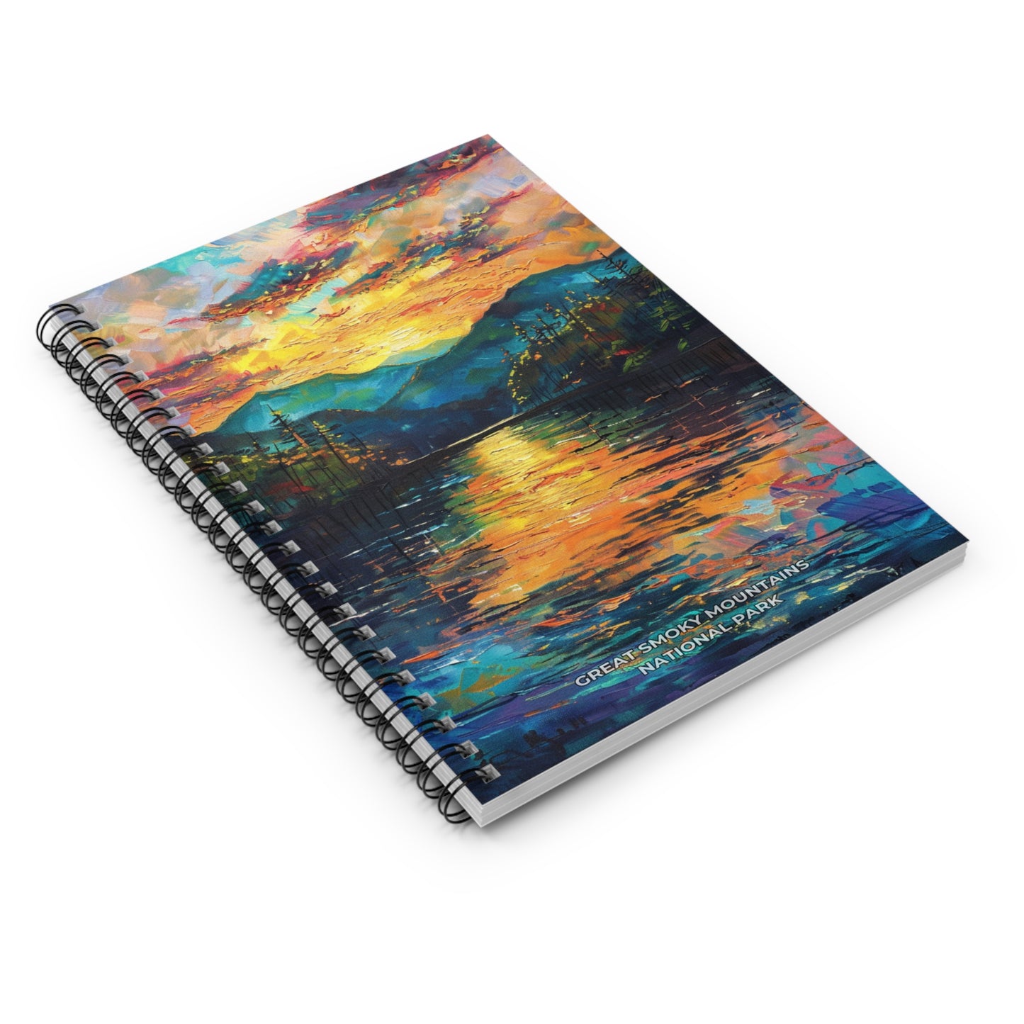 Great Smoky Mountains National Park Oil Painting Spiral Notebook - Ruled Line