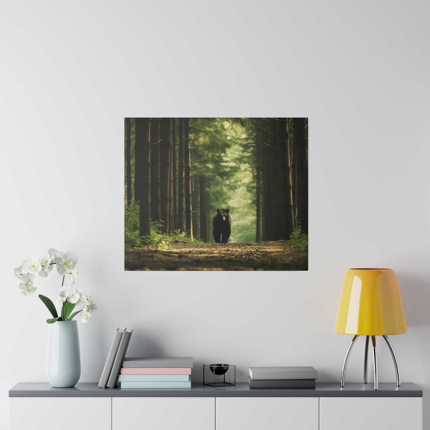 Great Smoky Mountains National Park Bear on Trail Matte Canvas, Stretched, 0.75"