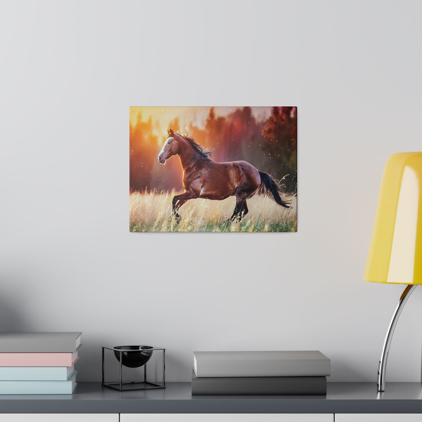 Great Smoky Mountains National Parks Horse Running through Field Matte Canvas, Stretched, 0.75"