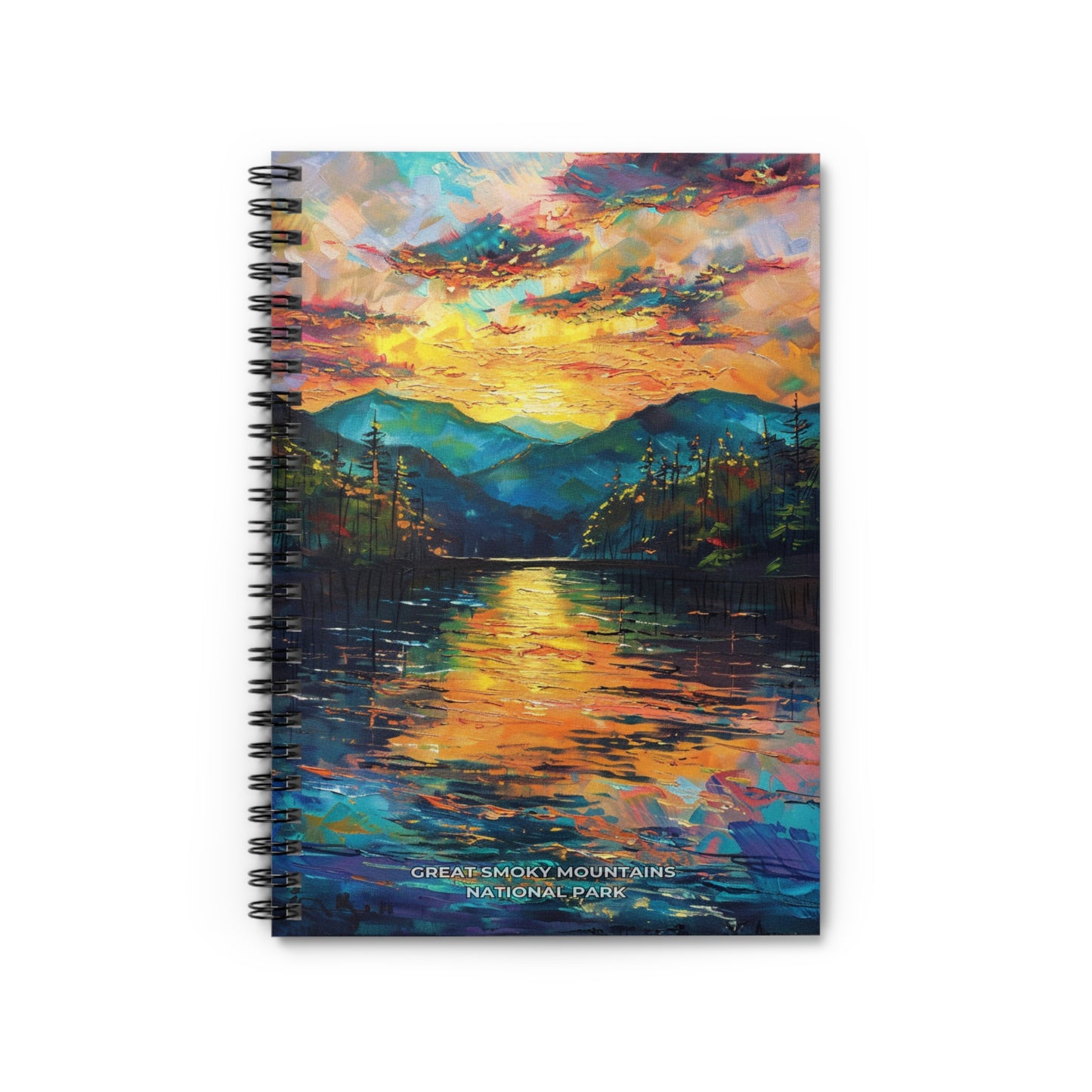 Great Smoky Mountains National Park Oil Painting Spiral Notebook - Ruled Line